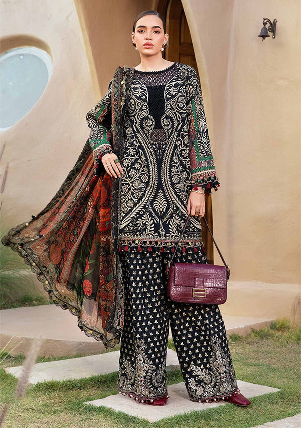 Maria B M.Prints 3PC Unstitched Lawn Suit – Embroidered Neck & Lawn Patch (MPT-2512-B)