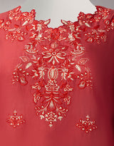 Red Embroidered Lawn 3-Piece Unstitched Suit - J. - view 2