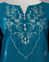 Teal Embroidered Lawn 3-Piece Unstitched Suit - J. - view 2