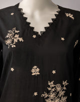 Black Embroidered Lawn 3-Piece Unstitched Suit - J. - view 2