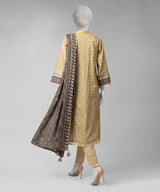 J. Zariya Beige Printed Unstitched 3Pc Lawn Suit (JLU264557U)