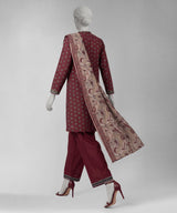 J. Zariya Maroon Printed Unstitched 3Pc Lawn Suit (JLU264558U)
