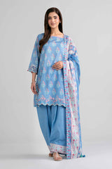 Nishat Linen 3PC Printed Embroidered Lawn Suit – Sky Blue Floral (Summer'26)