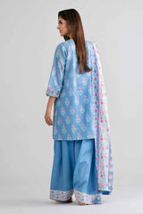 Nishat Linen 3PC Printed Embroidered Lawn Suit – Sky Blue Floral (Summer'26)