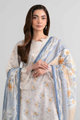 Nishat Linen 3PC Printed Embroidered Lawn Suit – Beige Floral (Summer'26)