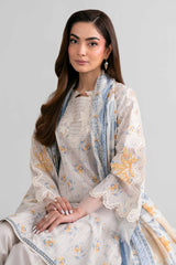 Nishat Linen 3PC Printed Embroidered Lawn Suit – Beige Floral (Summer'26)