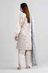 Nishat Linen 3PC Printed Embroidered Lawn Suit – Beige Floral (Summer'26)