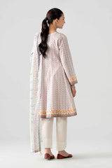 Nishat Linen 3PC Printed Lawn Suit – Beige Geometric Floral (Summer'26)