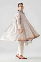 Nishat Linen 3PC Printed Lawn Suit – Beige Geometric Floral (Summer'26)