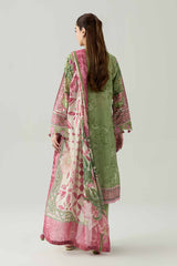 Olive Digital Embroidered Lawn 3-Piece Unstitched Suit - Nishat Linen - view 3