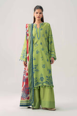 Green Embroidered Lawn 3-Piece Unstitched Suit - Nishat Linen