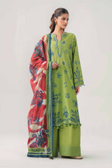 Green Embroidered Lawn 3-Piece Unstitched Suit - Nishat Linen - view 5