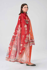 Rust Digital Printed Lawn 3-Piece Unstitched Suit - Nishat Linen - view 5