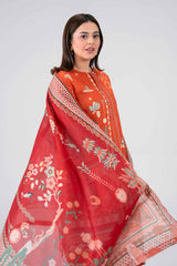 Rust Digital Printed Lawn 3-Piece Unstitched Suit - Nishat Linen - view 2