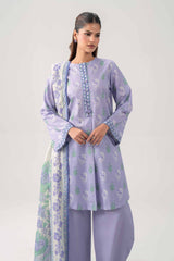 Lilac Printed Lawn 3-Piece Unstitched Suit - Nishat Linen - view 5