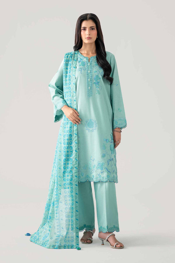 Nishat Linen 3PC Printed Embroidered Lawn Suit – Light Turquoise Kashmiri (Summer'26 Vol-3)