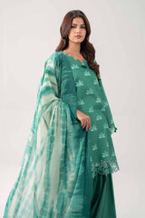 Sea Green Embroidered Lawn 3-Piece Unstitched Suit - Nishat Linen - view 5