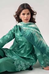 Sea Green Embroidered Lawn 3-Piece Unstitched Suit - Nishat Linen - view 2