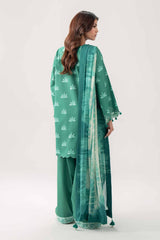 Sea Green Embroidered Lawn 3-Piece Unstitched Suit - Nishat Linen - view 3