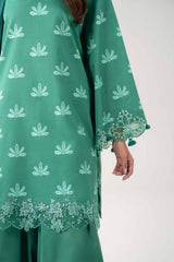 Sea Green Embroidered Lawn 3-Piece Unstitched Suit - Nishat Linen - view 4