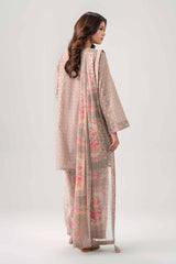 Nishat Linen 3PC Digital Printed Embroidered Lawn Suit – Beige Floral (Summer'26 Vol-3)