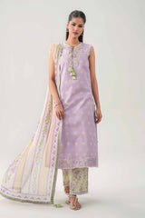 Lilac Embroidered Lawn 3-Piece Unstitched Suit - Nishat Linen