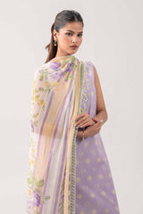 Lilac Embroidered Lawn 3-Piece Unstitched Suit - Nishat Linen - view 2