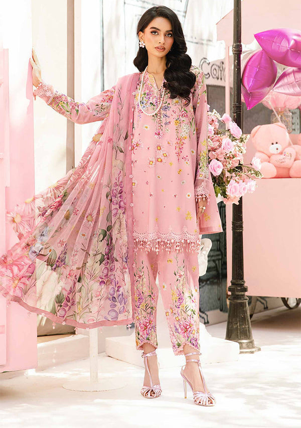 Maria B M.Prints 3PC Unstitched Lawn Suit – Embroidered Organza Patti (MPT-2603-B)