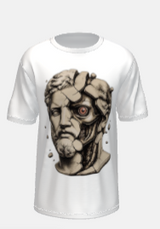 Classic Cyborg Statue Oversized Black Pure Cotton T-Shirt