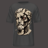 Classic Cyborg Statue Oversized Black Pure Cotton T-Shirt