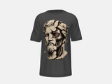 Classic Cyborg Statue Oversized Black Pure Cotton T-Shirt