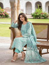 Blue Meadow – 3 Piece Paste Printed Lawn Suit | Unstitched