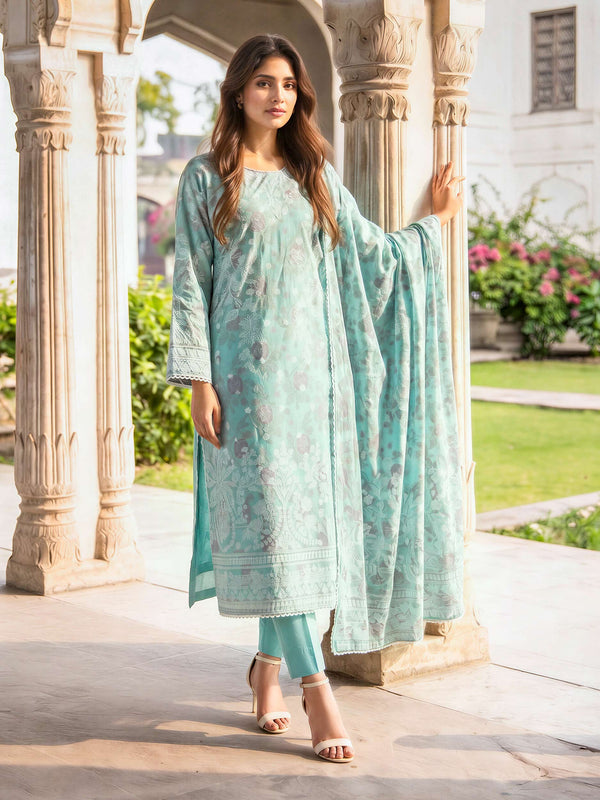 Blue Meadow – 3 Piece Paste Printed Lawn Suit | Unstitched