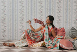 3 Piece Digital Printed Unstitched Lawn Suit - Rust Floral