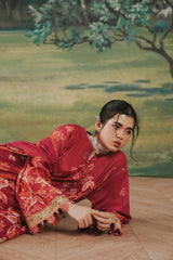 3 Piece Digital Printed Embroidered Unstitched Lawn Suit - Magenta | Nishat